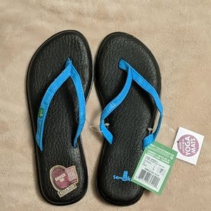 Sanuk Yoga Spree 2 Blue Sandal Flip flop NWT